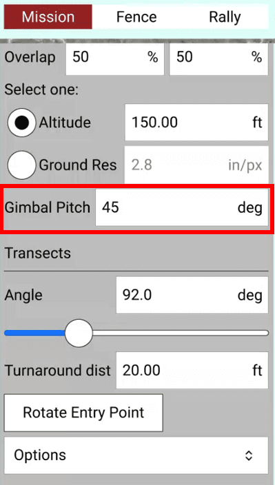 Screenshot of WISPR, an American-made drone software interface, displaying various sliders and input fields for camera settings, with a focus on the 